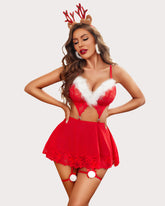 Christmas Santa Mesh Lingerie Set